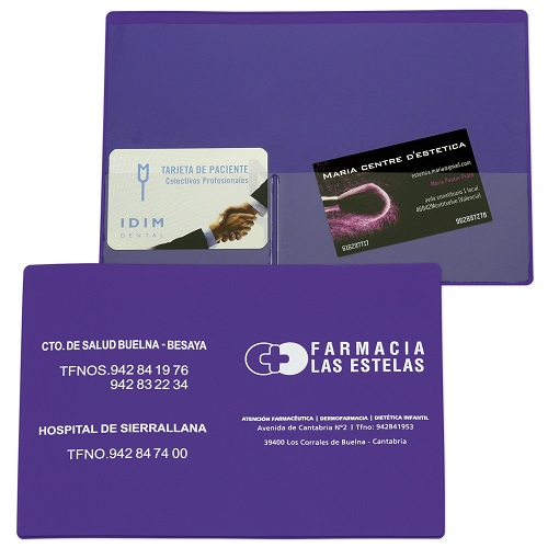 Funda de vinilo para farmacia con tarjeteros